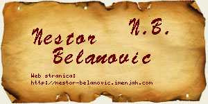 Nestor Belanović vizit kartica